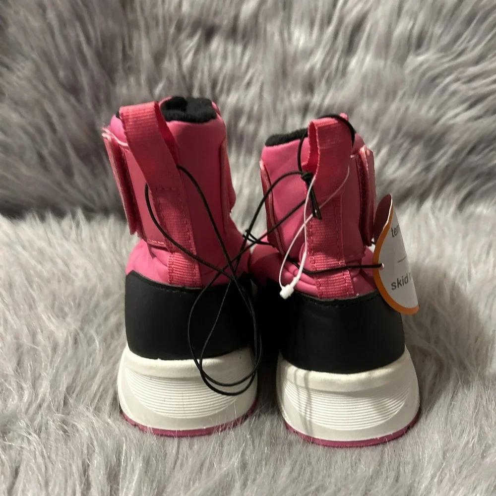 Wonder Nation Snow Boots Girls Size 13 Pink Front Zip Winter‎ Shoes Ankle Boots
